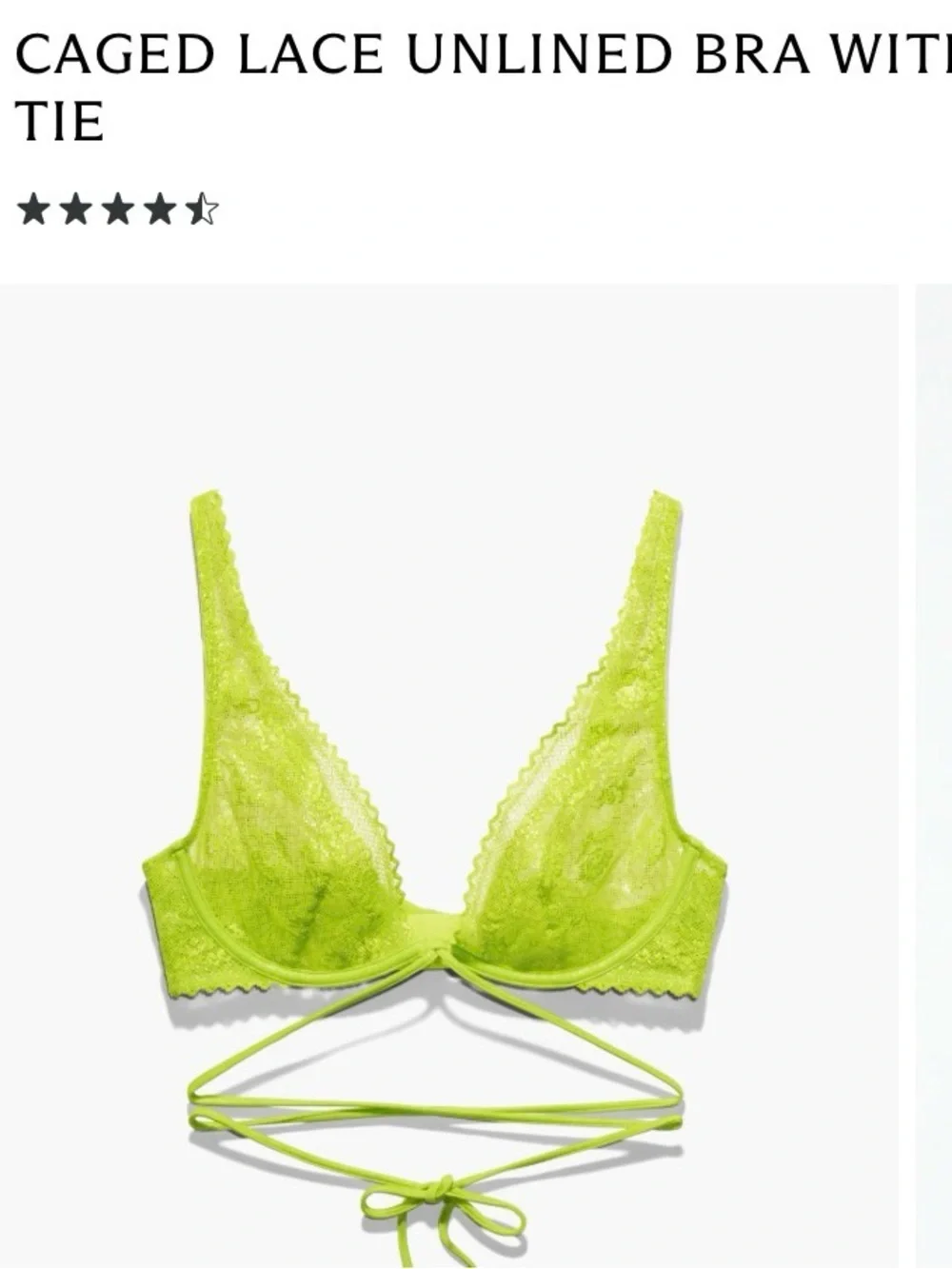 Savage X Fenty Neon Lime Sheer Lace Plunge Bralette